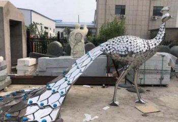 镜面孔雀雕塑厂家 现代广场摆件 户外异形孔雀雕塑