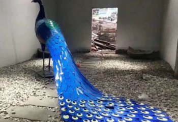 商业街孔雀雕塑厂家 大型抽象摆件 步行街异形孔雀雕塑