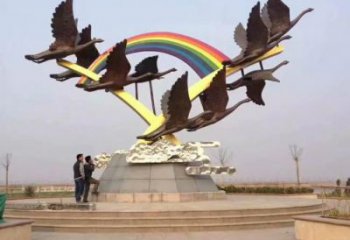 锻造海鸥雕塑厂家 卡通喷漆摆件 广场哑光海鸥雕塑