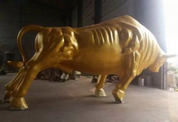 烤漆金牛雕塑厂家 户外宾馆摆件 大型现代金牛雕塑