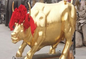 庭院金牛雕塑厂家 欧式仿真摆件 户外喷漆金牛雕塑