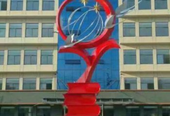 广场书雕塑厂家 党建校园小品 现代书雕塑