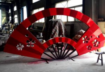 广场扇子雕塑厂家 党建教育小品 户外不锈钢扇子雕塑