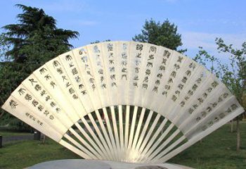 商业街扇形雕塑厂家 镂空创意摆件 现代不锈钢扇形雕塑
