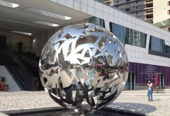 异形圆球雕塑厂家 现代校园小品 校园不锈钢圆球雕塑