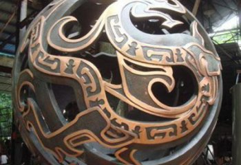 房地产圆球雕塑厂家 剪影镂空摆件 锻造不锈钢圆球雕塑