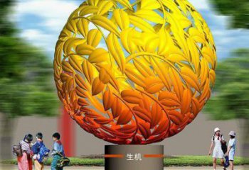 镀金圆球雕塑厂家 公园摆件 户外不锈钢圆球雕塑