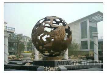 大门口地球雕塑厂家 抽象镂空小品 大型不锈钢地球雕塑