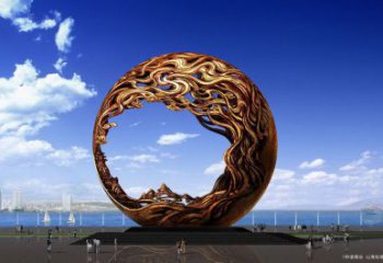 仿古球状雕塑厂家 现代镂空小品 房地产不锈钢球状雕塑