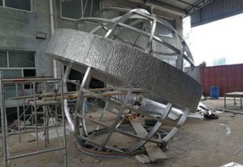 几何地球仪雕塑厂家 钢管小品 大门口不锈钢地球仪雕塑