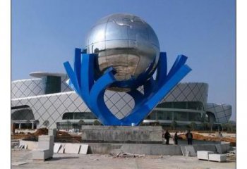 中式地球仪雕塑厂家 镜面小品 游乐场不锈钢地球仪雕塑