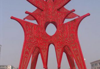欧式甲骨文雕塑厂家 抽象公园摆件 体育场不锈钢甲骨文雕塑