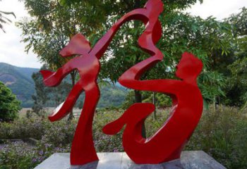 街道福字雕塑厂家 公园现代摆件 烤漆不锈钢福字雕塑