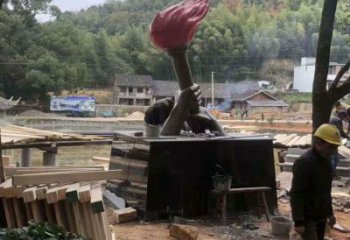 企业火把雕塑厂家 烤漆公园小品 欧式不锈钢火把雕塑