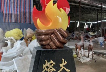 欧式火苗雕塑厂家 抽象希望摆件 大型不锈钢火苗雕塑