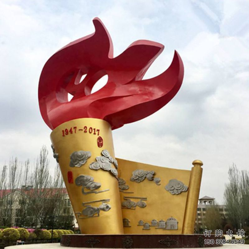 大型商场火苗雕塑厂家 仿真运动摆件 户外不锈钢火苗雕塑