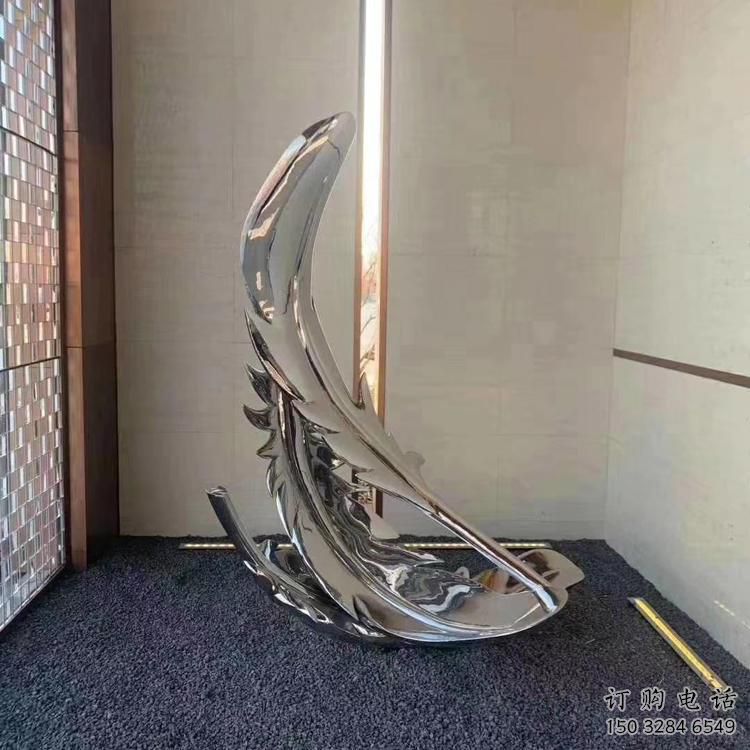 现代羽毛雕塑厂家 大型别墅区摆件 户外不锈钢羽毛雕塑