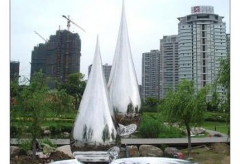 公园水滴雕塑厂家 户外摆件 创意不锈钢水滴雕塑