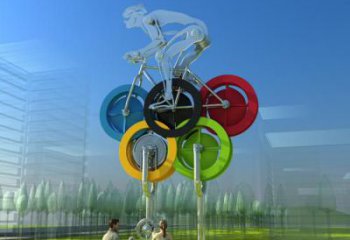 大型商场五环雕塑厂家 现代体育摆件 创意不锈钢五环雕塑