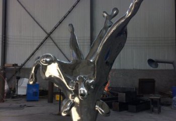 房地产浪花雕塑厂家 现代摆件 大型不锈钢浪花雕塑生产