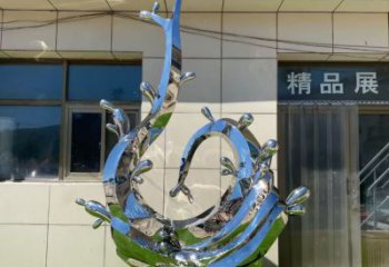 异形水浪雕塑厂家 现代广场小品 户外不锈钢水浪雕塑生产
