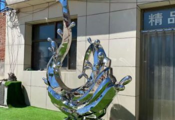 中式水花雕塑厂家 现代公园小品 游乐场不锈钢水花雕塑生产