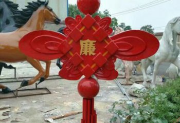 公园中国结雕塑厂家 户外摆件 党建不锈钢中国结雕塑生产