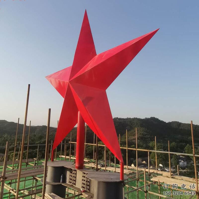 烤漆五角星雕塑厂家 公园体育小品 户外不锈钢五角星雕塑