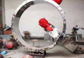 公园戒指雕塑厂家 户外摆件 大型不锈钢戒指雕塑