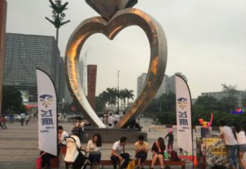 园林戒指雕塑厂家 镜面小品 中式不锈钢戒指雕塑