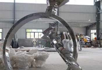 烤漆戒指雕塑厂家 公园小品 户外不锈钢戒指雕塑