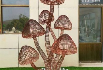 创意灵芝雕塑厂家 镂空小品 公园不锈钢灵芝雕塑
