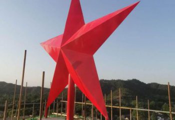 烤漆五角星雕塑厂家 公园体育小品 户外不锈钢五角星雕塑