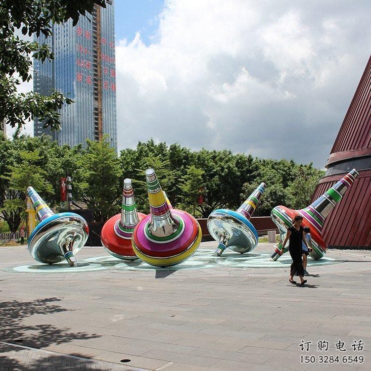 游乐场陀螺雕塑厂家 现代摆件 喷漆不锈钢陀螺雕塑