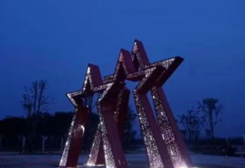 镂空五角星雕塑厂家 园林小品 住宅小区不锈钢五角星雕塑