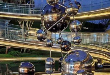 锻造星球雕塑厂家 悬空公园小品 户外不锈钢星球雕塑