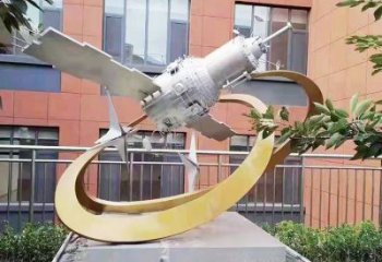 异形火箭雕塑厂家 现代校园小品 校园不锈钢火箭雕塑