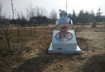 街道印章雕塑厂家 现代摆件 镜面不锈钢印章雕塑