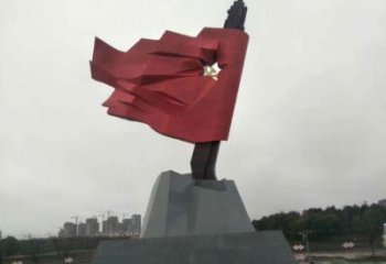 喷漆国旗雕塑厂家 中式村口小品 大型不锈钢国旗雕塑