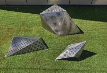 大型石头雕塑厂家 锻造发光小品 公园不锈钢石头雕塑