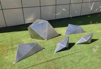 抽象石头雕塑厂家 公园小品 户外不锈钢石头雕塑