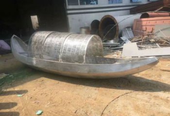 广场船雕塑厂家 公园小品 现代不锈钢船雕塑
