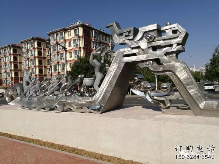 广场龙舟雕塑厂家 公园小品 大型不锈钢龙舟雕塑生产