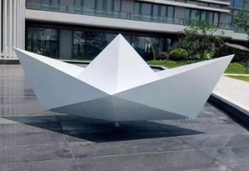 中式船型雕塑厂家 公园小品 游乐场不锈钢船型雕塑
