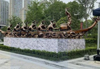 体育场划船雕塑厂家 运动小品 户外不锈钢划船雕塑厂家