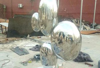 镜面鸡蛋雕塑厂家 抽象大型摆件  大型不锈钢鸡蛋雕塑制作