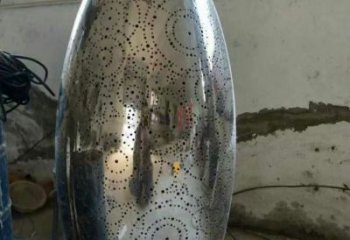 灯光鸡蛋雕塑厂家 公园小品 商业街不锈钢鸡蛋雕塑生产