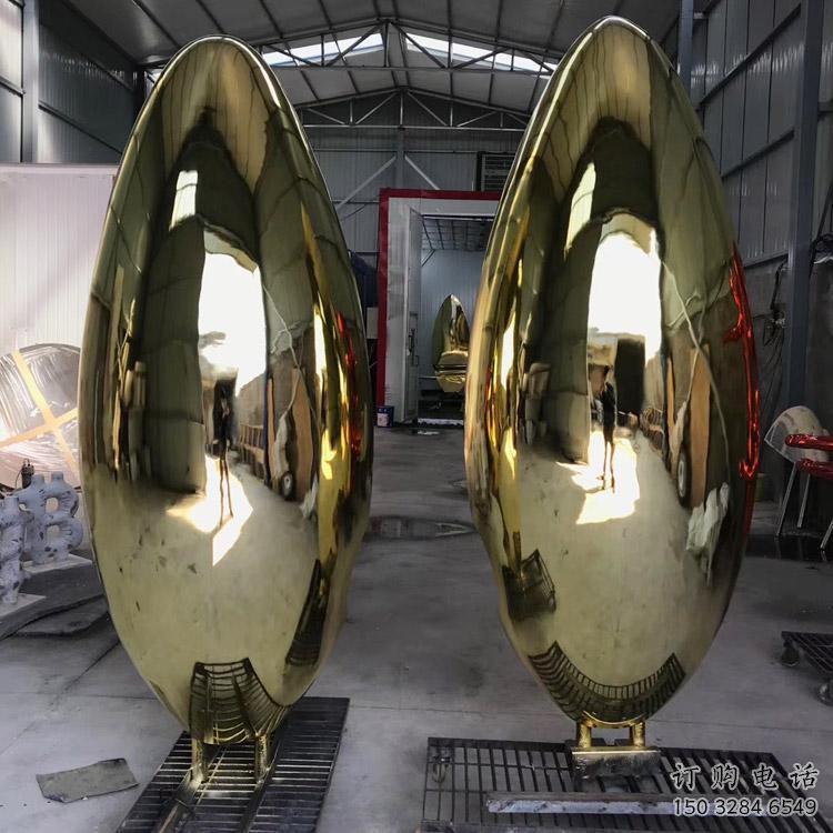 镀金鸡蛋雕塑厂家 现代摆件 大型不锈钢鸡蛋雕塑生产