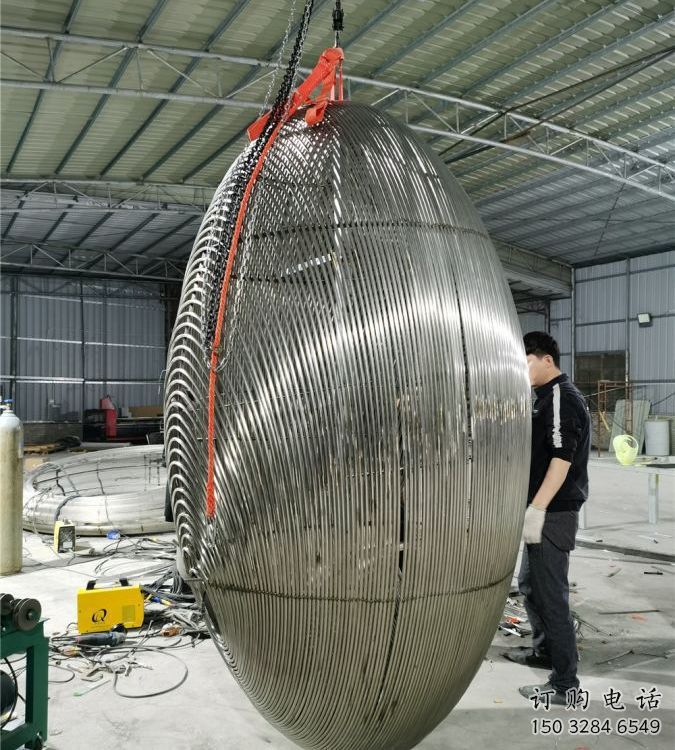 异形鸡蛋雕塑厂家 现代广场小品 制作不锈钢鸡蛋雕塑