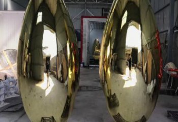 镀金鸡蛋雕塑厂家 现代摆件 大型不锈钢鸡蛋雕塑生产